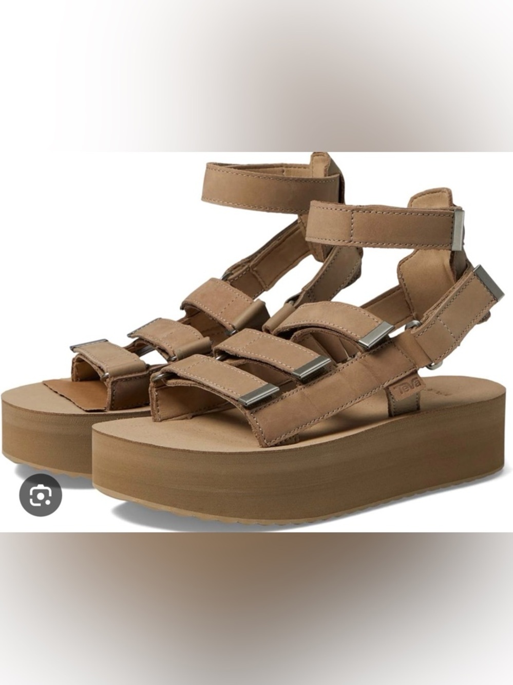 Teva Mevia Tan Platform Strappy Sandals - Picture 3 of 7